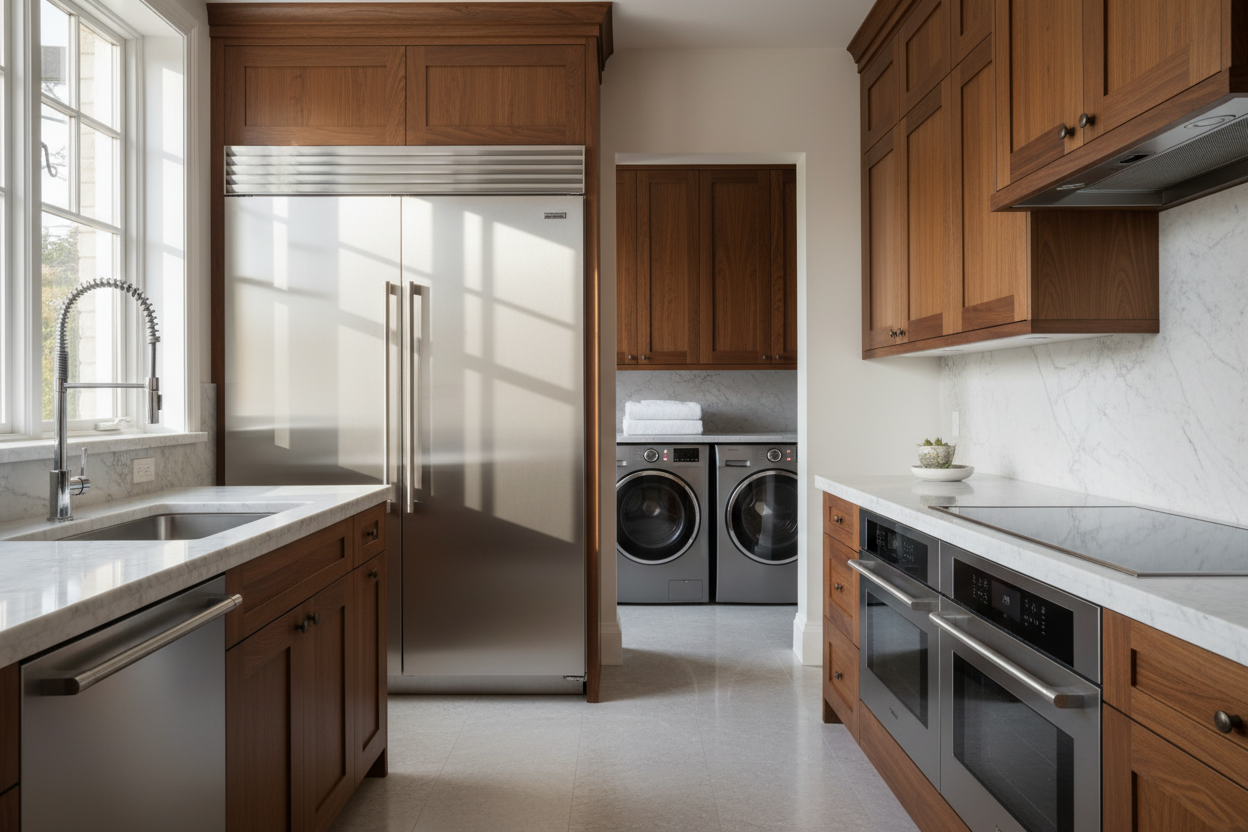 Premium Thermador style appliances in a luxury home